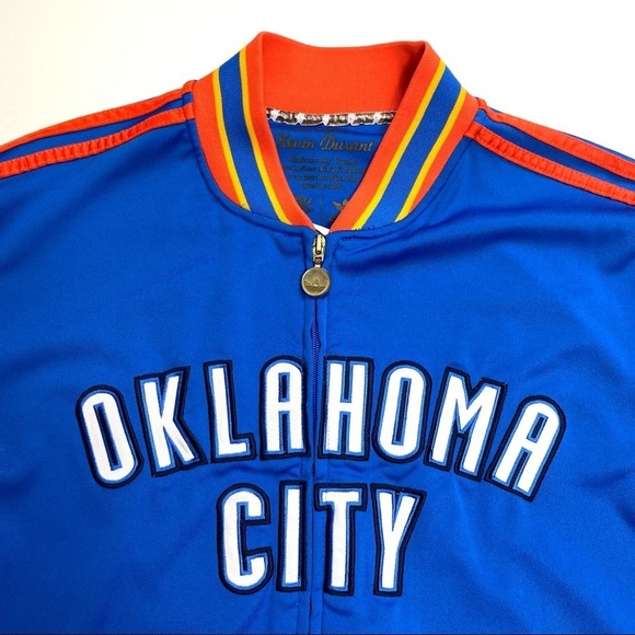Adidas Rare Oklahoma City Thunder NBA Kevin Durant Zip up Sweat Track Jacket - Picture 4 of 9